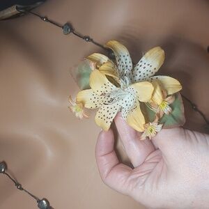 Shabby Chic Fabric Flower Brooch | Vintage Floral Pin Boho